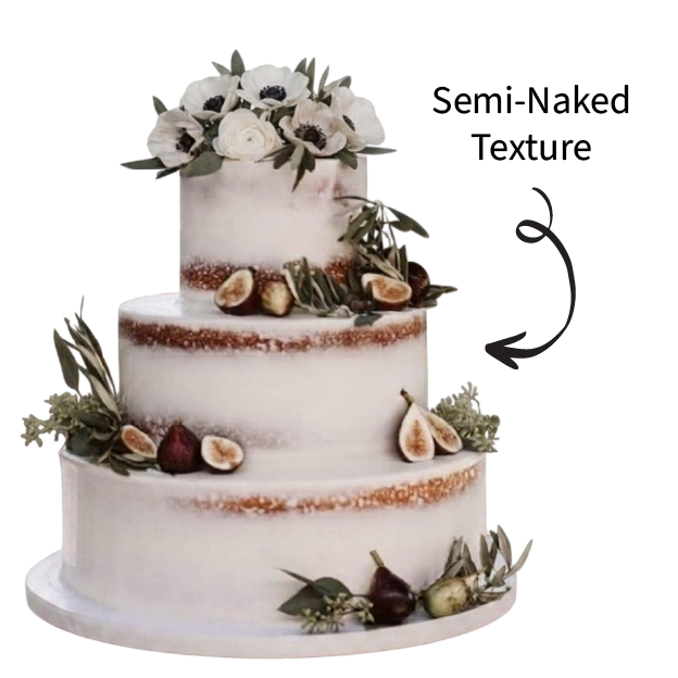 Semi-naked texture displayed on wedding cake image
