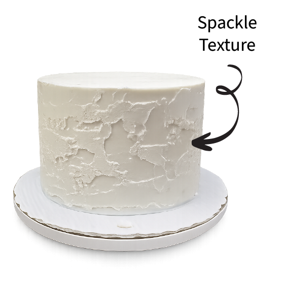 Spackle texture design on wedding cake
