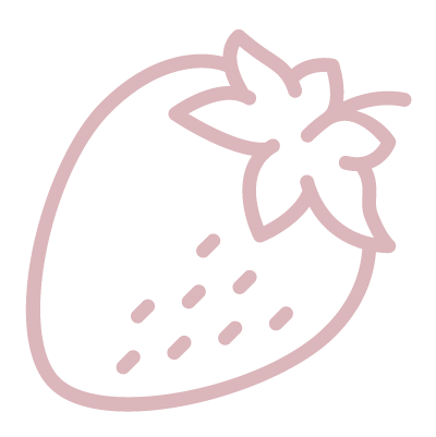 Icon showing strawberry - Sweet Angel Cakes cake flavors, fillings, and icing