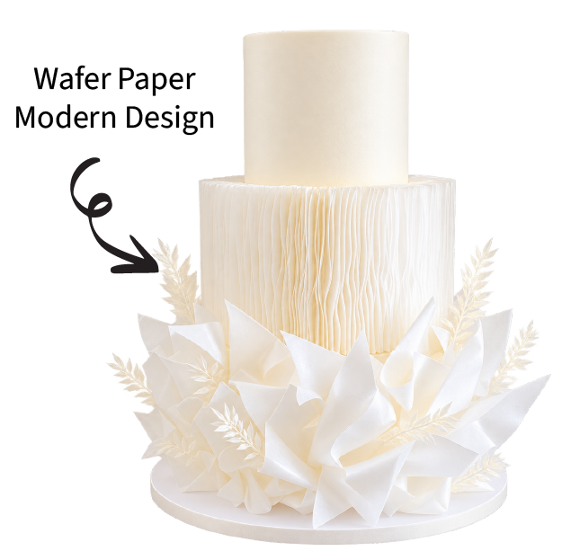 Wafer Paper modern design on wedding cake